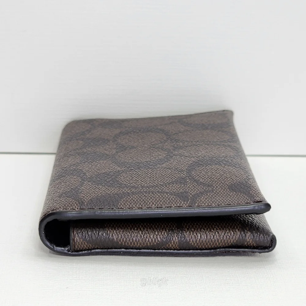 Coach Men's Leather/Coated Canvas Universal Phone Wallet *Brown/Black* NWOT